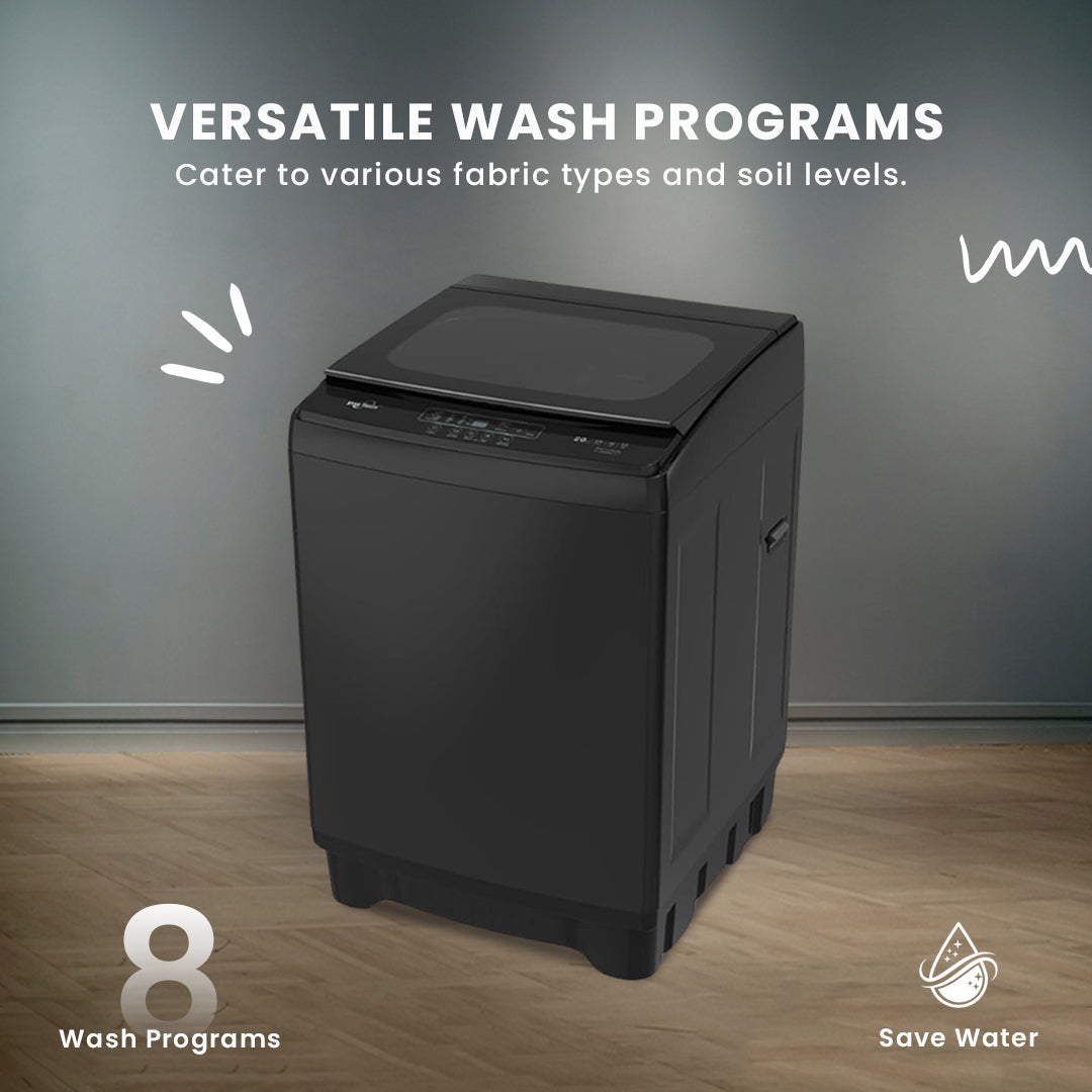 fully automatic 20 kg washing machine black top load