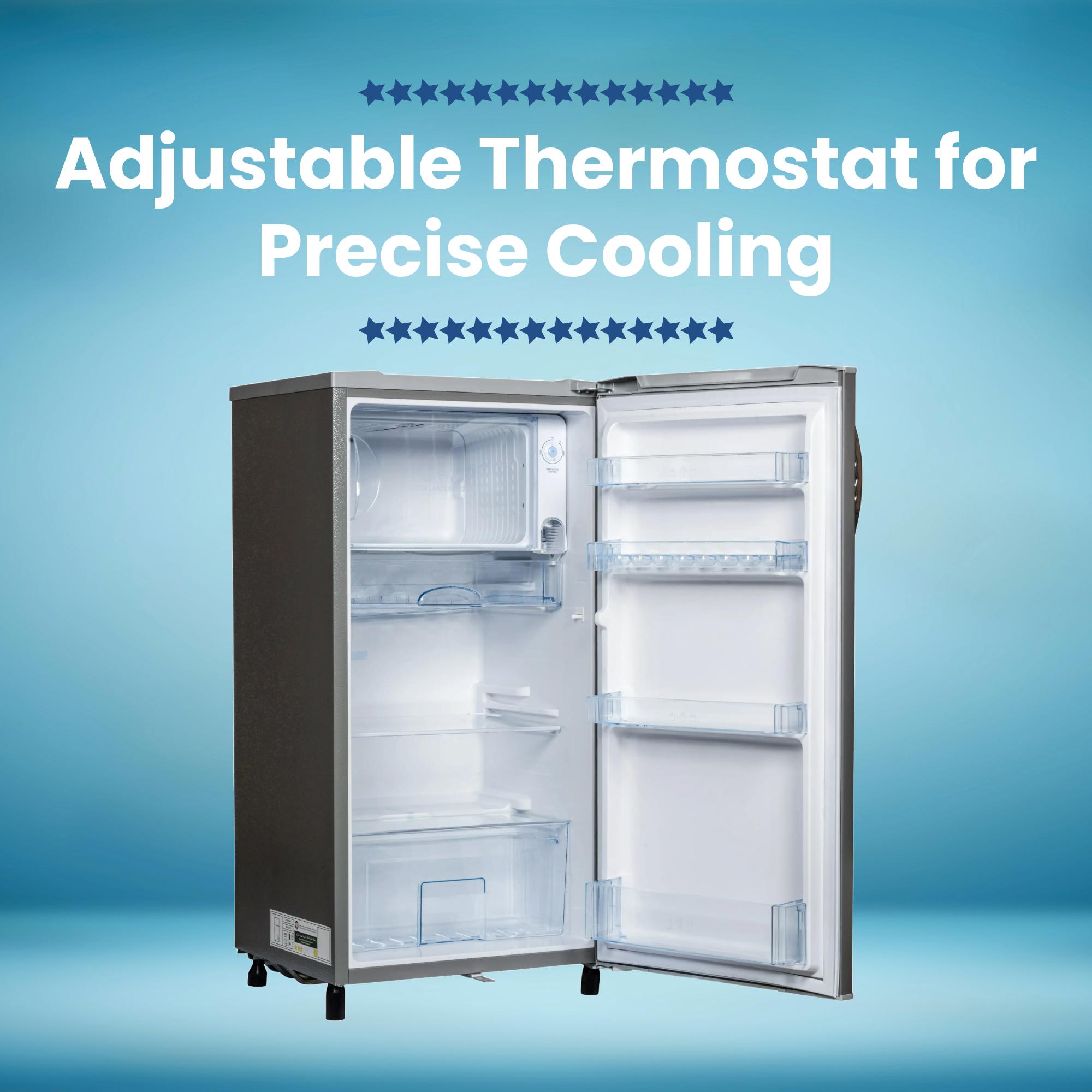 210L Single Door Refrigerator, Grey, Child lock, Compact, Energy-Efficient, Adjustable Shelves