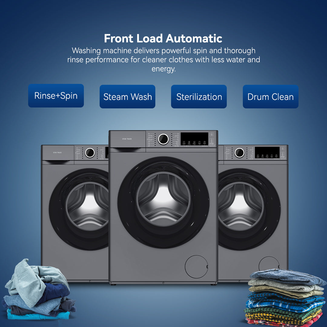 6KG Front Load Washing Machine With BLDC Inverter Motor, 1200 RPM, 14 Programs, Fully Automatic Washer, LED Display, Intelligent Control, ESMA 5-Star