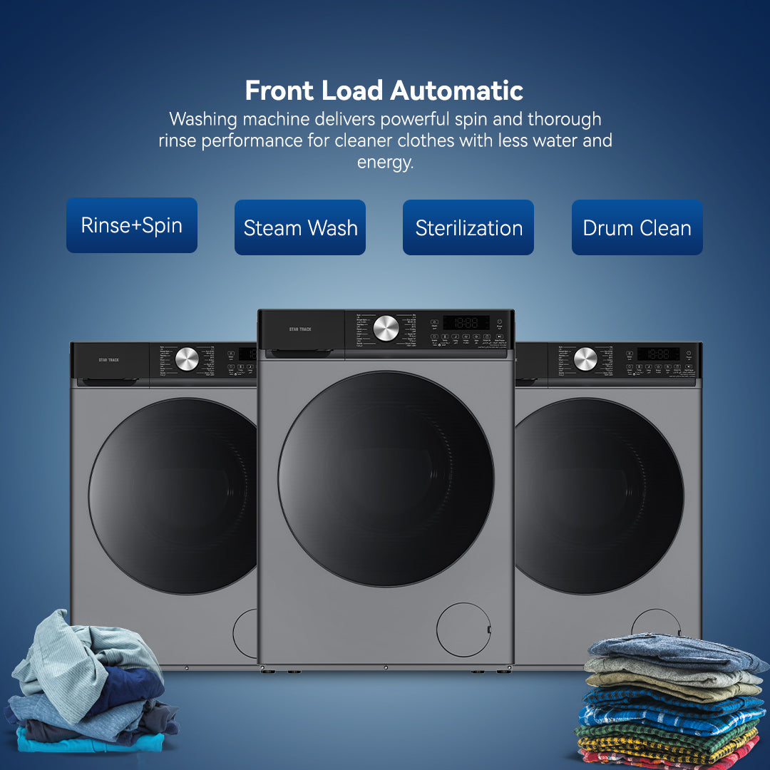 9 KG Front Load Washing Machine With BLDC Inverter Motor, 1400 RPM, 14 Programs, Fully Automatic Washer For Large Families, ESMA 5-Star