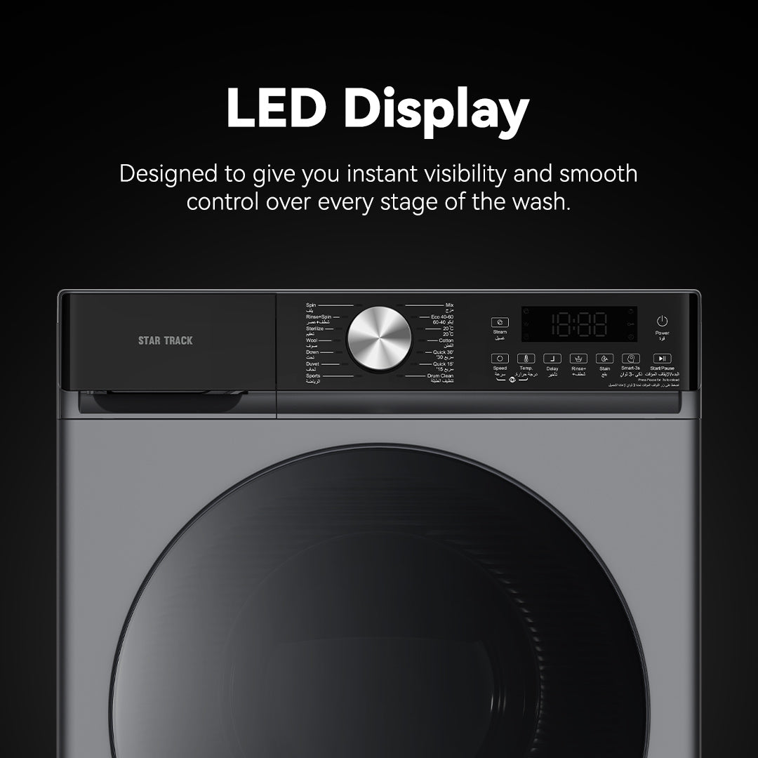 7 KG Front Load Washing Machine With BLDC Inverter Motor, 1400 RPM, 14 Programs, Fully Automatic Washer With LED Display, Intelligent Control, ESMA 5-Star