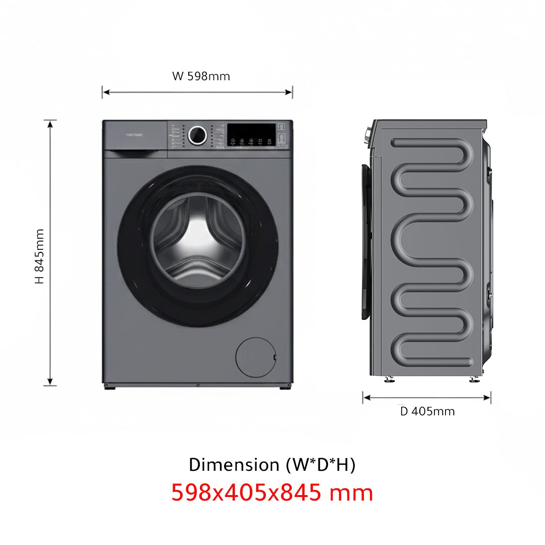 6KG Front Load Washing Machine With BLDC Inverter Motor, 1200 RPM, 14 Programs, Fully Automatic Washer, LED Display, Intelligent Control, ESMA 5-Star