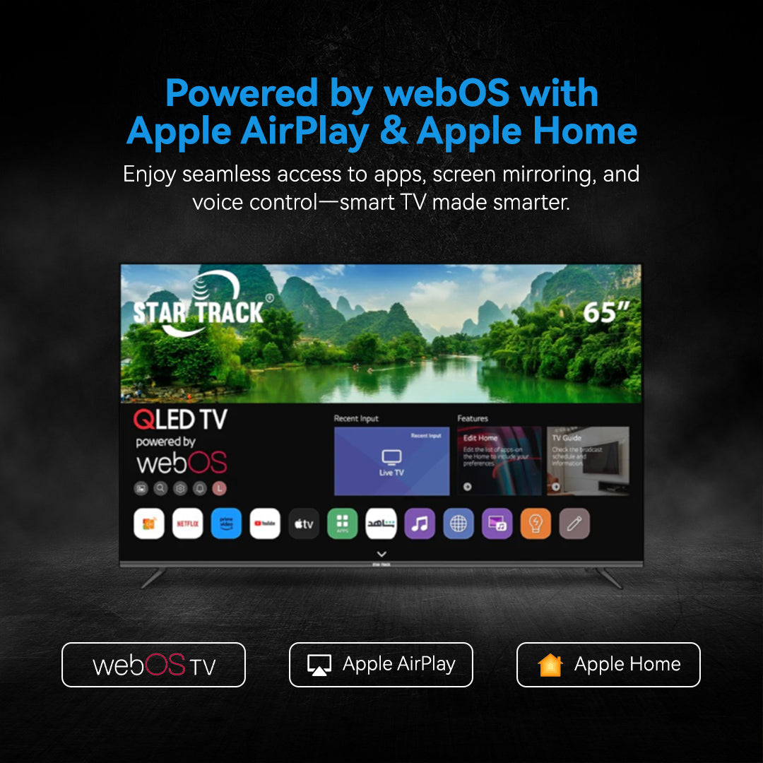 65 Inch QLED 4K Smart TV | HDR10+ | Dolby Audio | 95% Color Volume with Quantum Dot | 350 Nits Ultra Bright Display | WebOS with Apple AirPlay & Home | Air Mouse Remote | Ultra HD Smart TV
