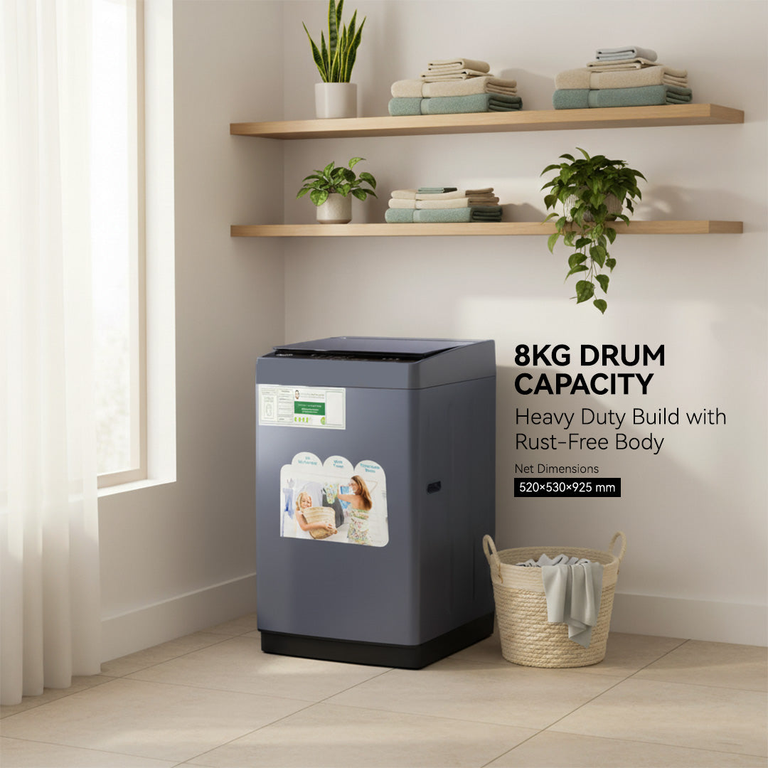 8 KG Top Loading Fully Automatic Washing Machine, ESMA 4 Star, Energy-Saving