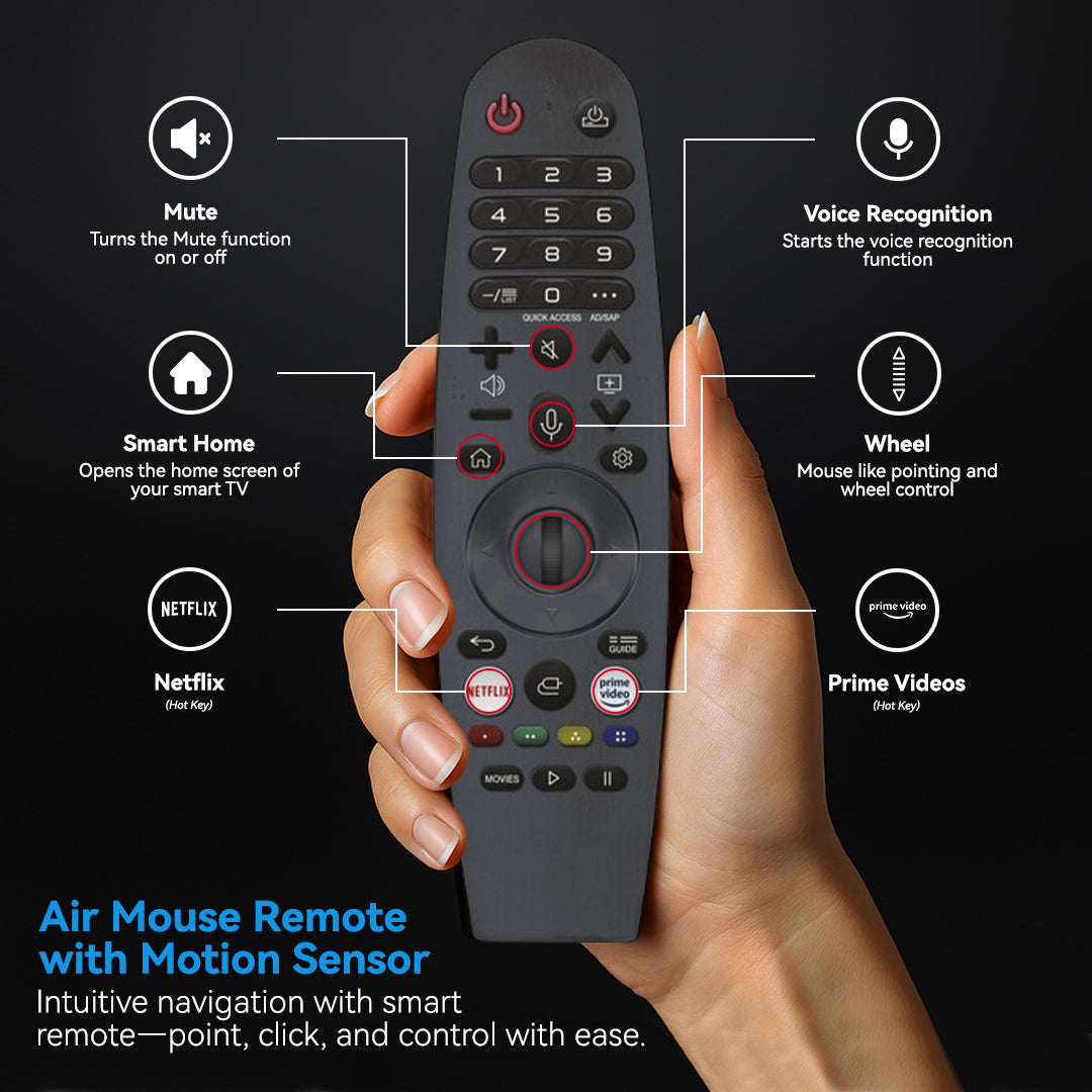 65 Inch QLED 4K Smart TV | HDR10+ | Dolby Audio | 95% Color Volume with Quantum Dot | 350 Nits Ultra Bright Display | WebOS with Apple AirPlay & Home | Air Mouse Remote | Ultra HD Smart TV