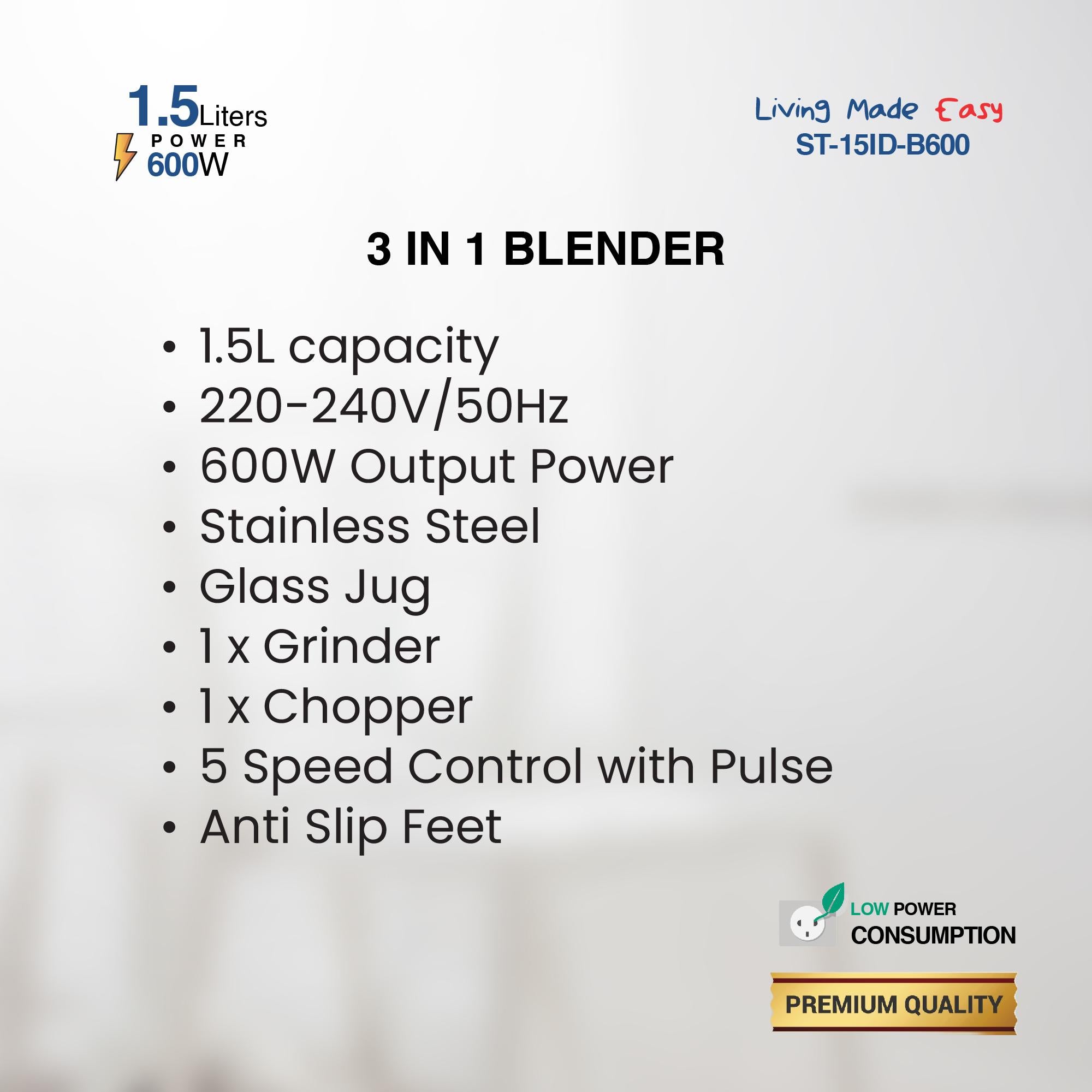 STAR TRACK, 3 in 1 blender, food processor