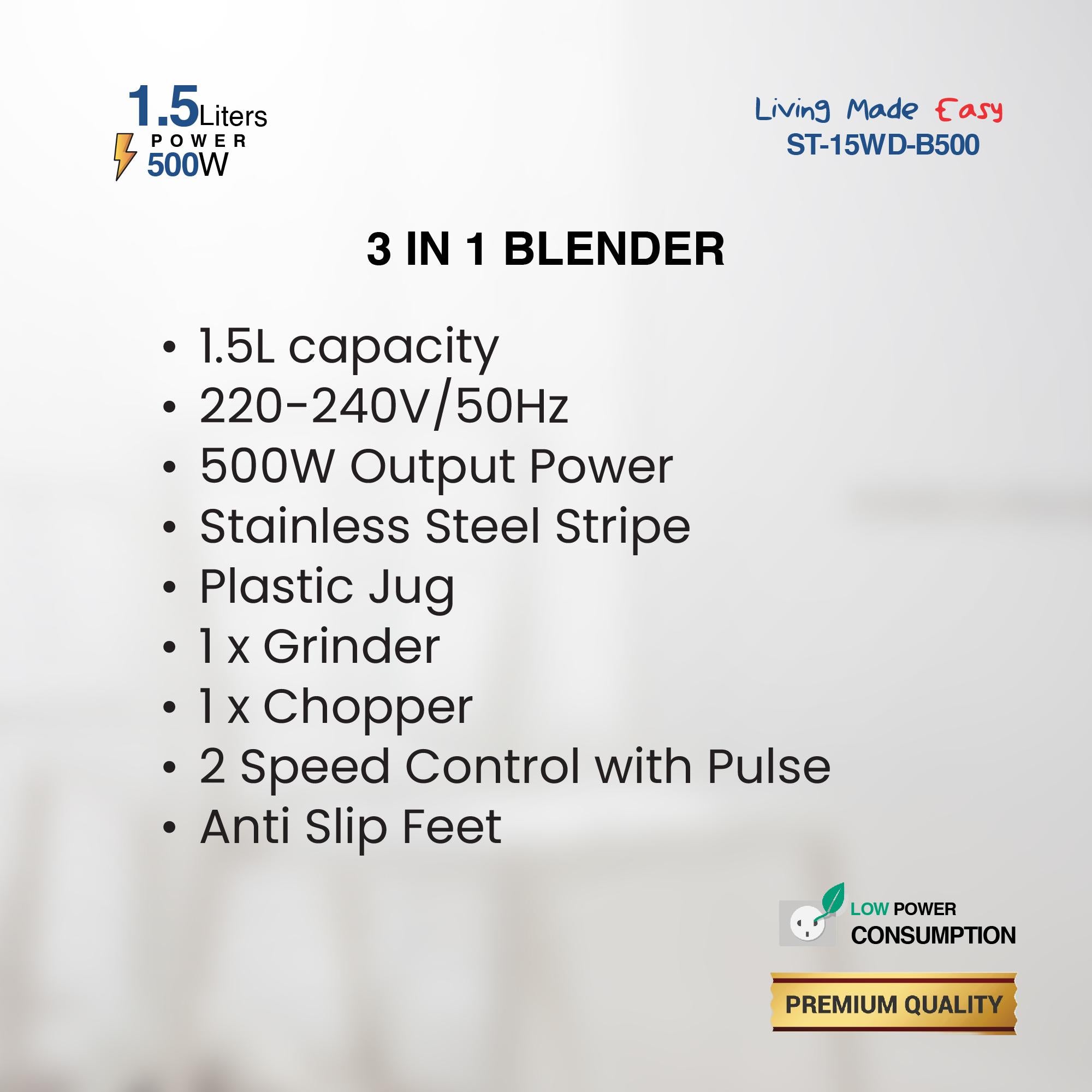 STAR TRACK, 3 in 1 blender, food processor