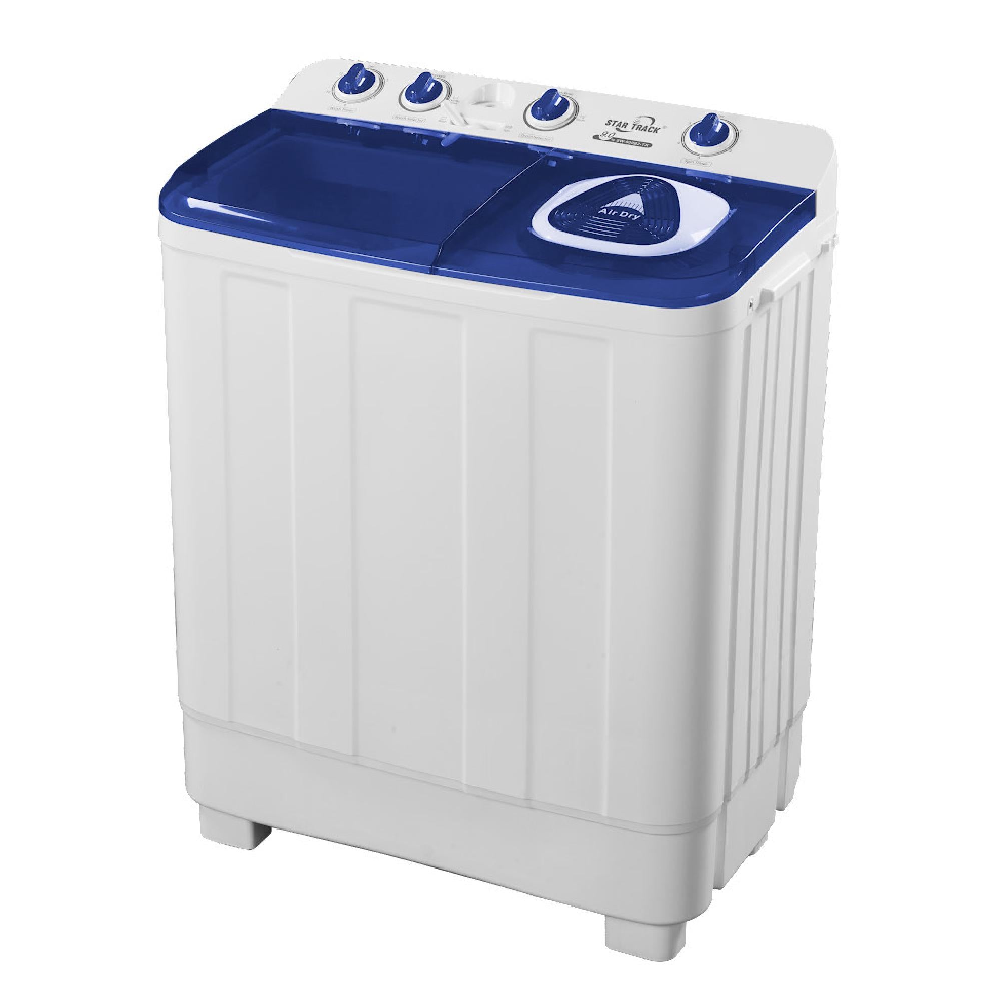 Blue Twin-tub Semi-Automatic Washing Machine, Top-Load Washer with Lint Filter, Spin-Dry