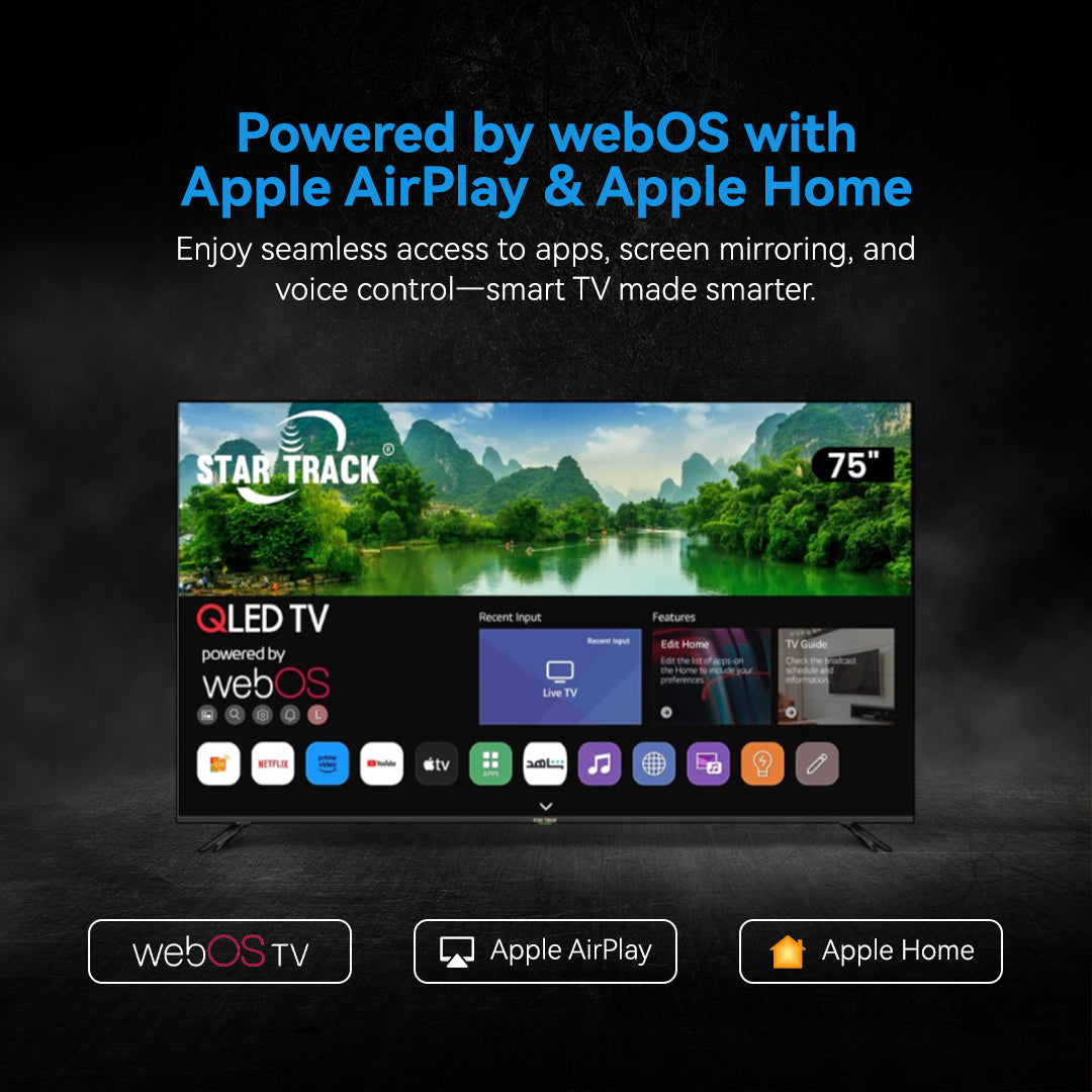 75 Inch QLED 4K Smart TV | HDR10+ | Dolby Audio | 95% Color Volume with Quantum Dot | 350 Nits Ultra Bright Display | WebOS with Apple AirPlay & Home | Air Mouse Remote | Ultra HD Smart TV