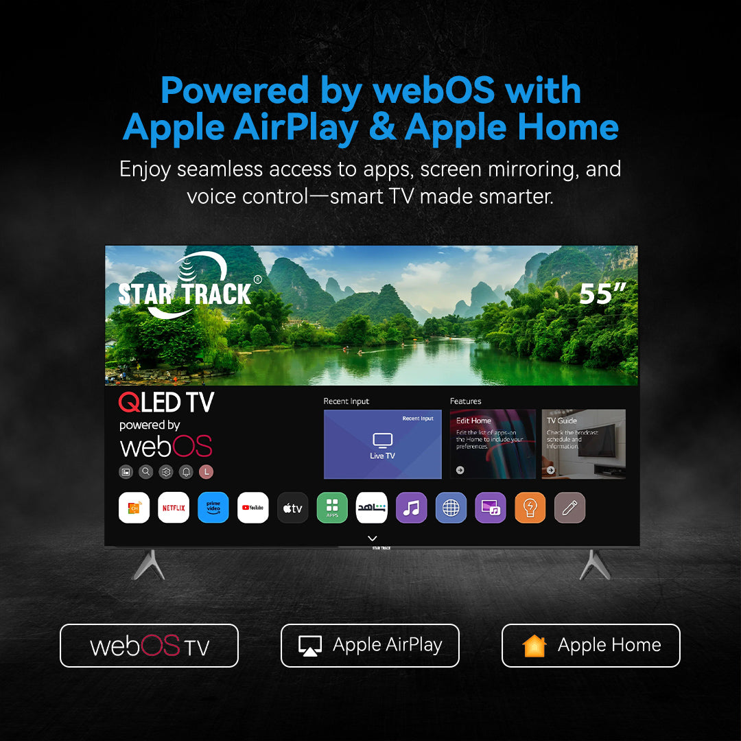 55 Inch QLED 4K Smart TV | HDR10+ | Dolby Audio | 95% Color Volume with Quantum Dot | 350 Nits Ultra Bright Display | WebOS with Apple AirPlay & Home | Air Mouse Remote | Ultra HD Smart TV