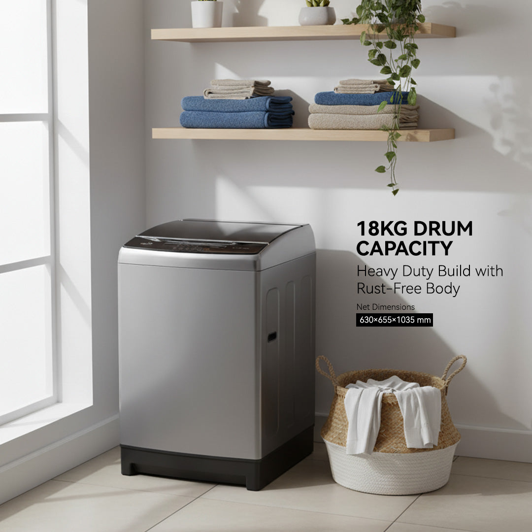 18 KG Top Loading Fully Automatic Washing Machine, ESMA 5 Star, Energy-Saving