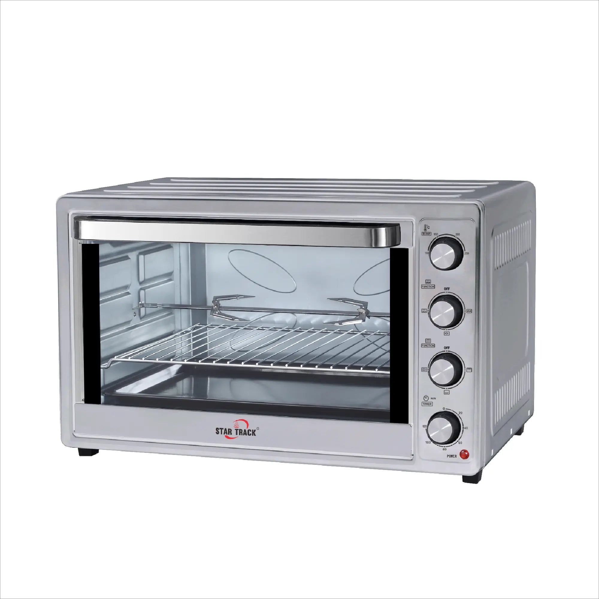 STAR TRACK 100L Electric Oven with Self-Clean, Rotisserie, Convection, 120-Min Timer, 2200W, 8 Stainless Steel Heating Elements