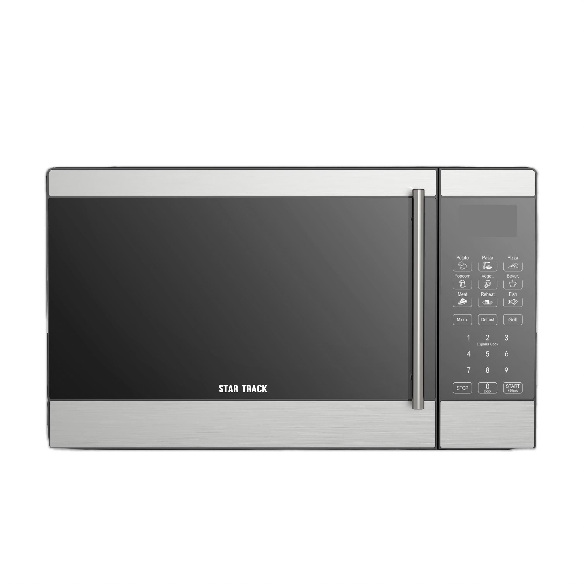 STAR TRACK 25L Digital Microwave Oven, 850W Microwave Output, 1000W Grill Power, 10 Power Levels, Mirror Glass Door