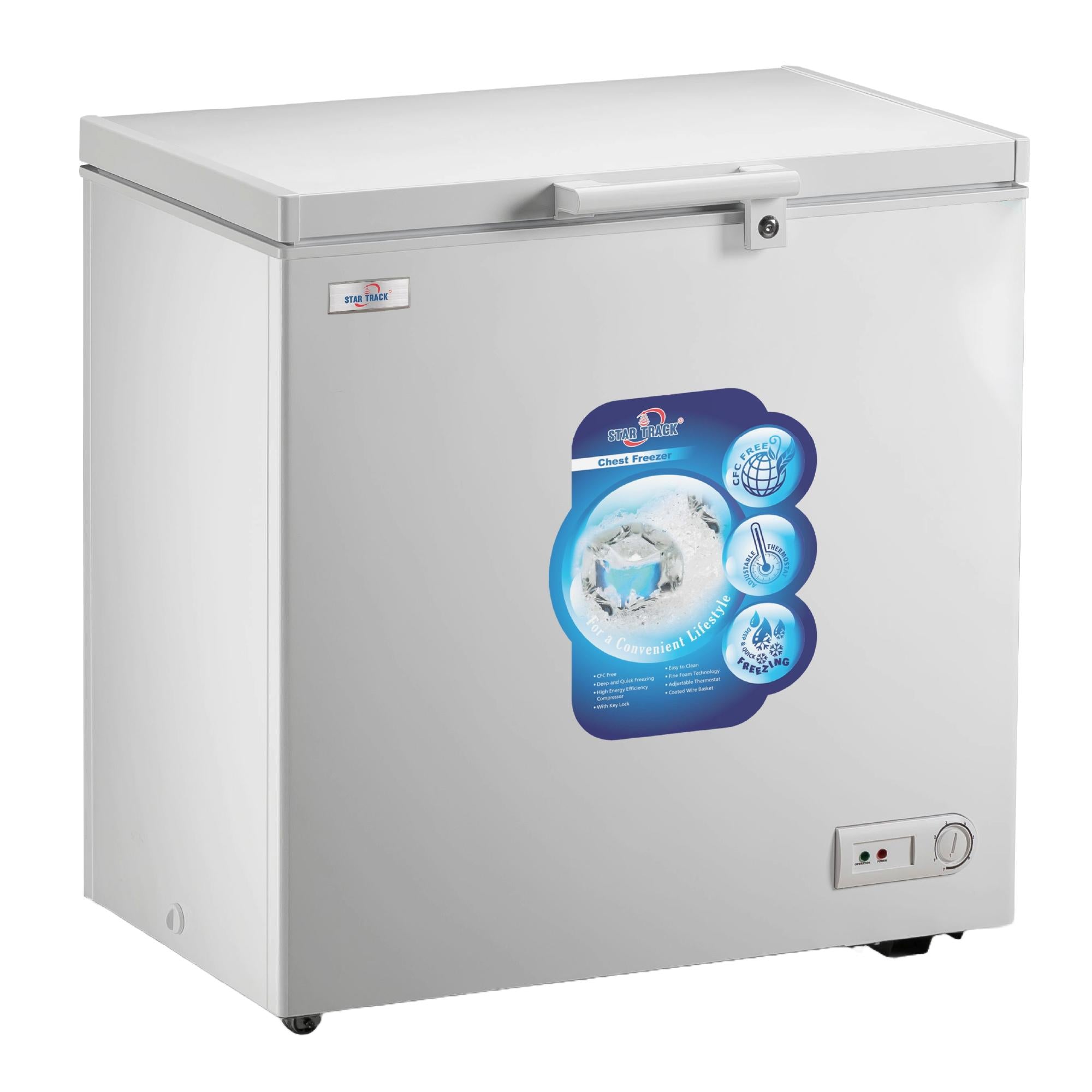 STAR TRACK Chest Freezer White, Anti Scratch Cabinet, Spacious, Energy-Efficient, and Built to Last