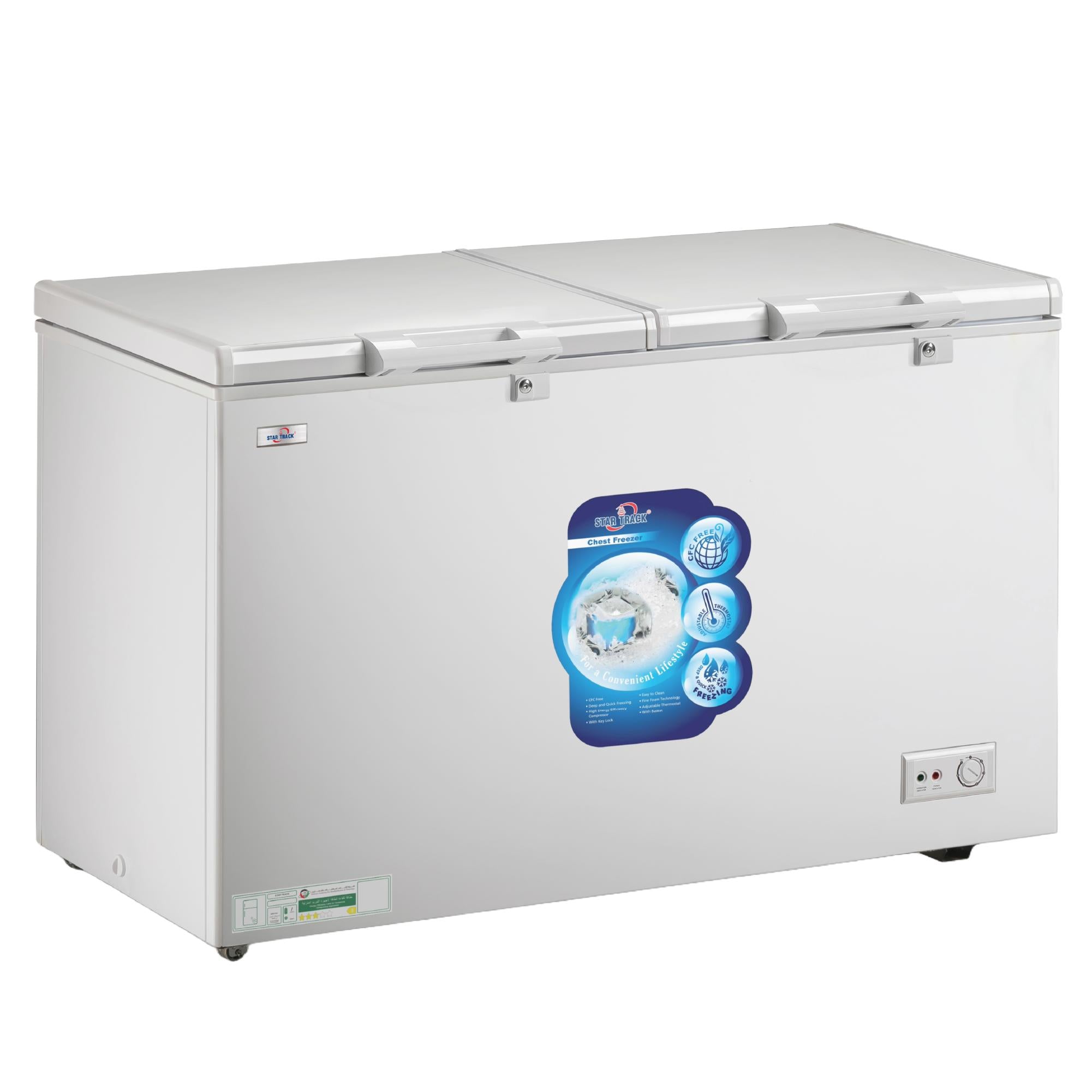 STAR TRACK Chest Freezer White, Anti Scratch Cabinet, Spacious, Energy-Efficient, and Built to Last