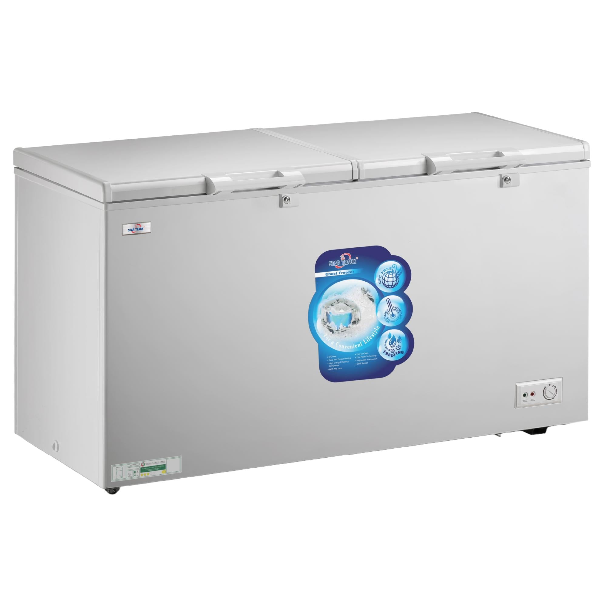 STAR TRACK Chest Freezer White, Anti Scratch Cabinet, Spacious, Energy-Efficient, and Built to Last