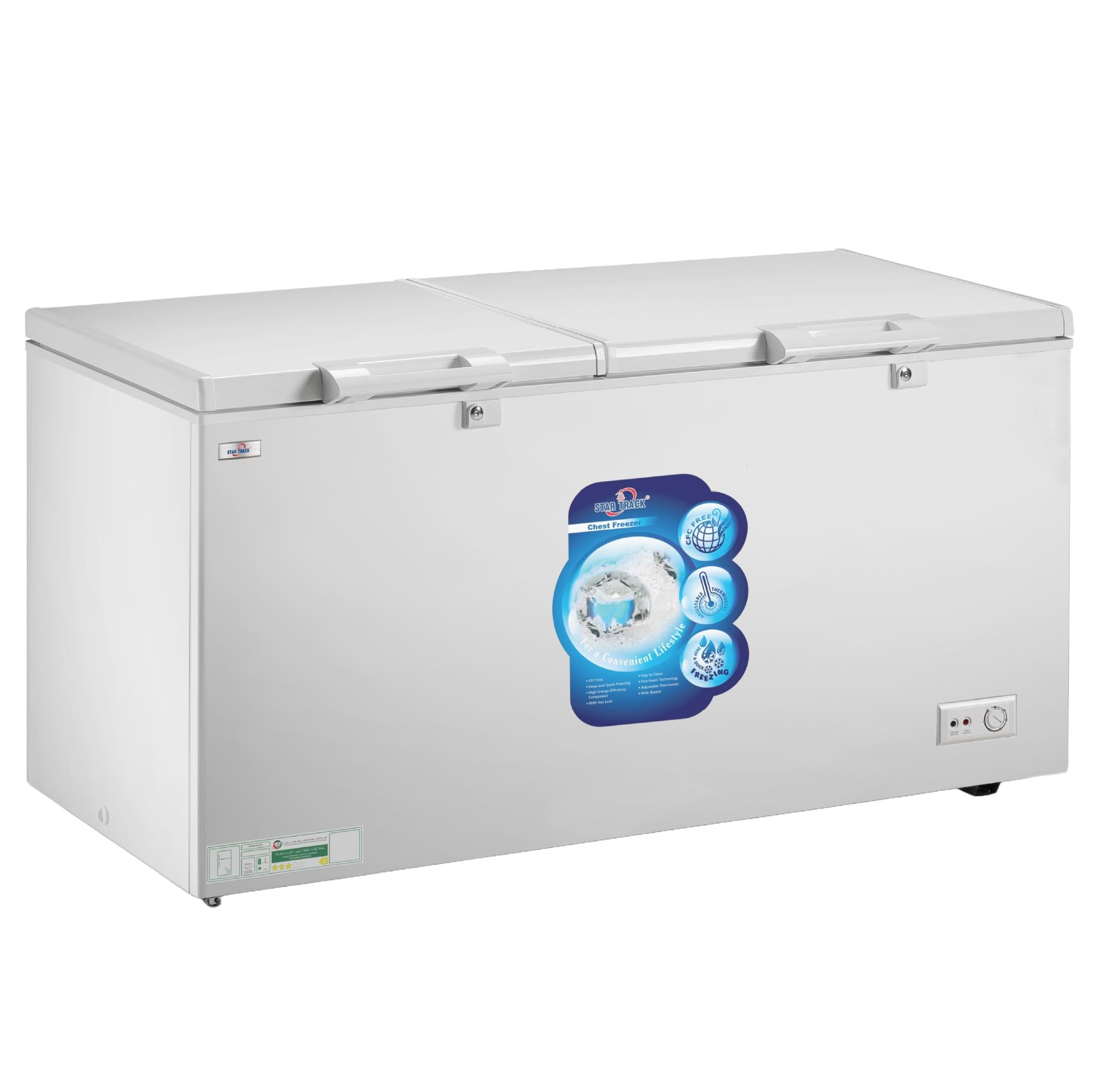 STAR TRACK Chest Freezer White, Anti Scratch Cabinet, Spacious, Energy-Efficient, and Built to Last