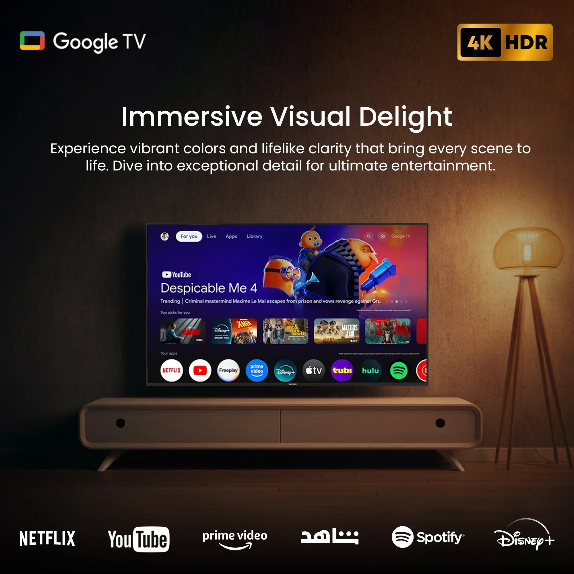 4K UHD LED Smart TV Powered by Google TV, T2S2, WIFI, Netflix, YouTube, Prime Video, HDMI, USB