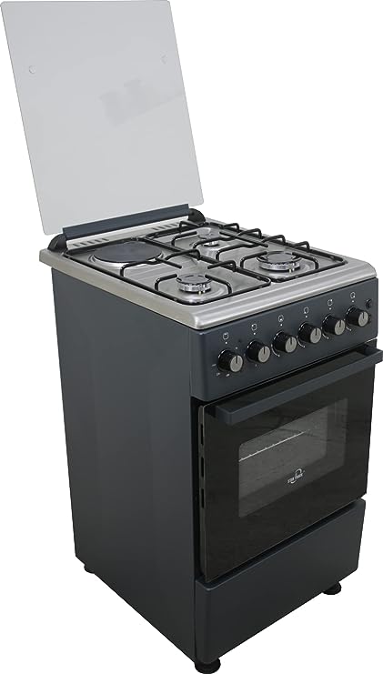 Star Track Freestanding Gas-Cooker 3-Burner Full-Safety, Full Sabaf Stainless-Steel Cooker, Gas Oven with, Automatic Ignition, Silver, 50 * 60 cm, Made in Turkey